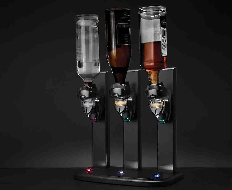 Distributeur de boissons à laser et à DEL pour trois bouteilles