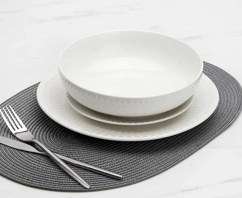 Ensemble de vaisselle de 12 pièces EMM, blanc