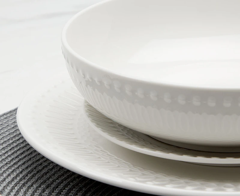 Ensemble de vaisselle de 12 pièces EMM, blanc