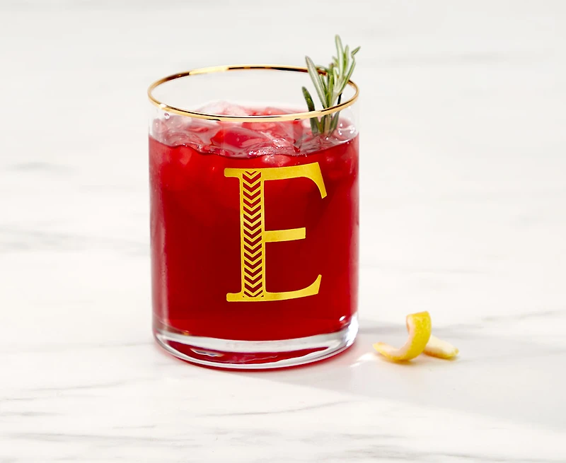 Verre à whisky avec monogramme « E », 11 oz