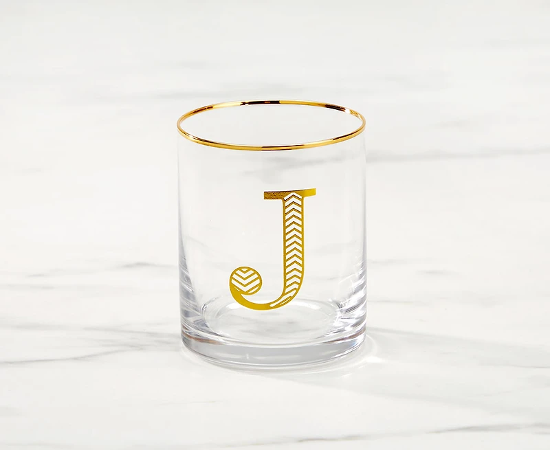 Monogram "J" Double Old-Fashion, 11 oz