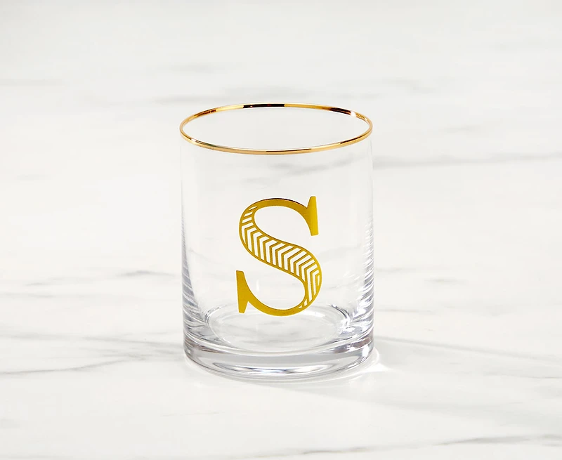 Monogram "S" Double Old-Fashion, 11 oz
