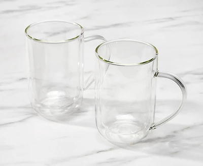 Doublico Double Wall Coffee Mugs, Set of 2, 16 oz