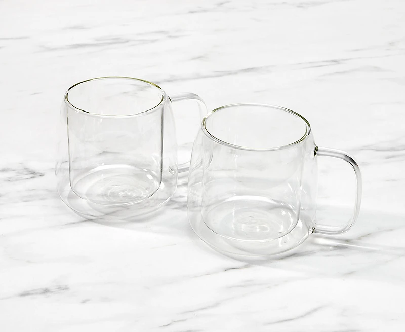 Doublico Double Wall Latte Mugs, Set of 2, 20 oz