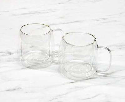 Doublico Double Wall Latte Mugs, Set of 2, 20 oz