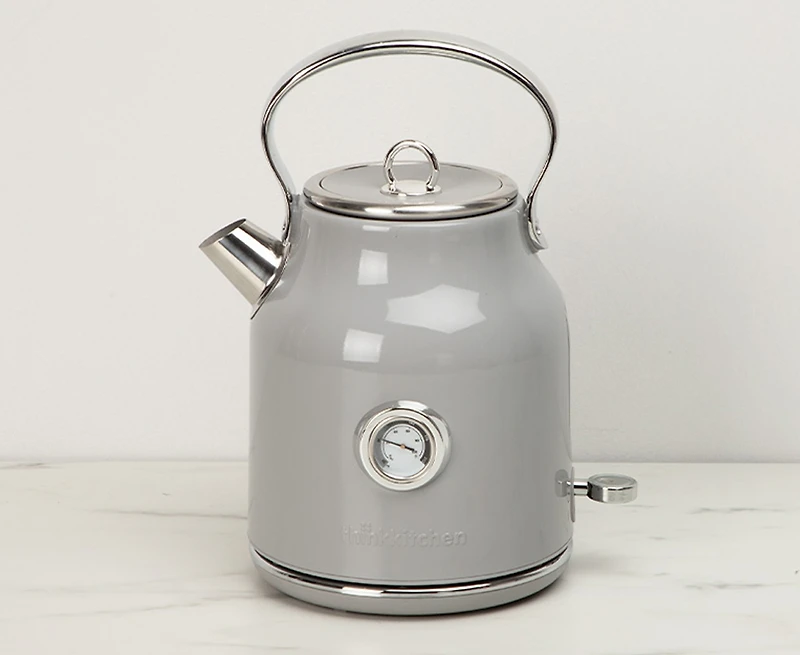 Bouilloire électrique Rétro thinkkitchen 1,7 L, gris