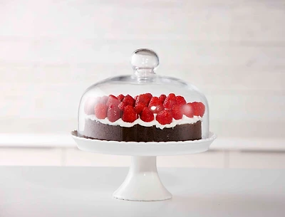Assiette à gâteau sur pied avec couvercle en verre Chantilly, 22 cm