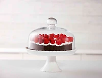 Assiette à gâteau sur pied avec couvercle en verre Chantilly, 22 cm