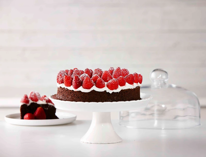 Assiette à gâteau sur pied avec couvercle en verre Chantilly, 22 cm