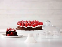 Assiette à gâteau sur pied avec couvercle en verre Chantilly, 22 cm