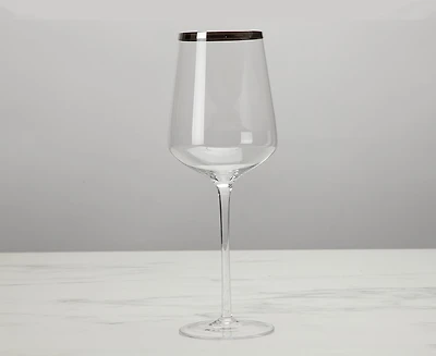 Verre à vin rouge Regis, bordure argentée, 22 oz