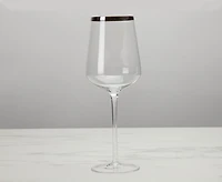 Verre à vin rouge Regis, bordure argentée, 22 oz