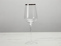 Regis White Wine Glass, Silver Rim, 16.9 oz