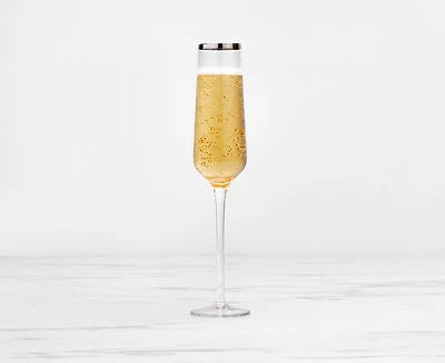 Regis Champagne Glass, Silver Rim, 6.7 oz