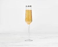 Regis Champagne Glass, Silver Rim, 6.7 oz