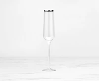 Regis Champagne Glass, Silver Rim, 6.7 oz