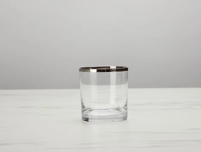 Regis Double Old Fashion, Silver Rim, 11.2 oz