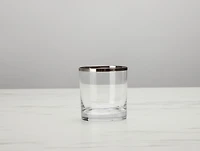 Regis Double Old Fashion, Silver Rim, 11.2 oz
