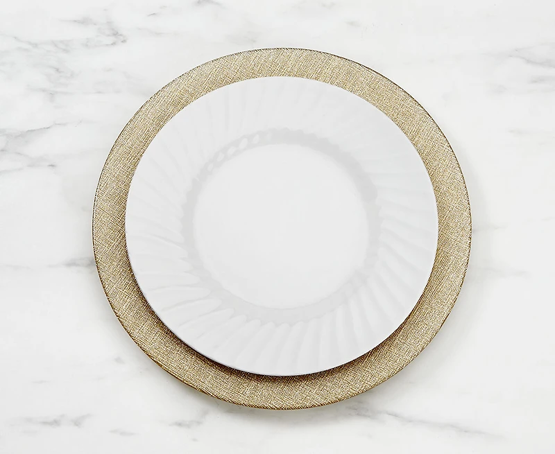 Champagne Charger Plate, Gold Glitter