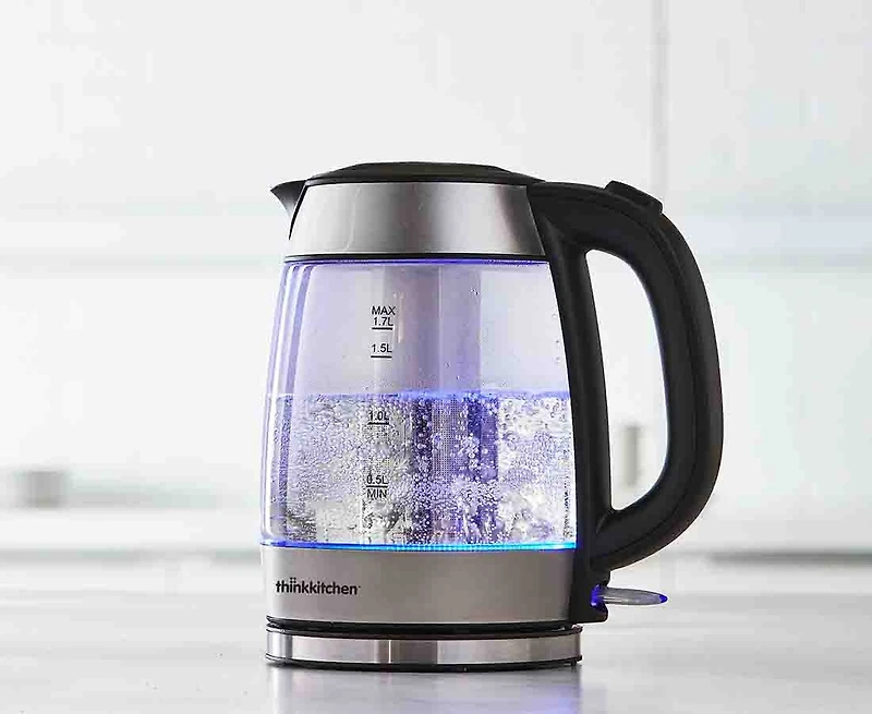 Bouilloire en verre avec infuseur Crystalline par thinkkitchen, 1,7 litre
