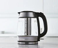 Bouilloire en verre avec infuseur Crystalline par thinkkitchen, 1,7 litre