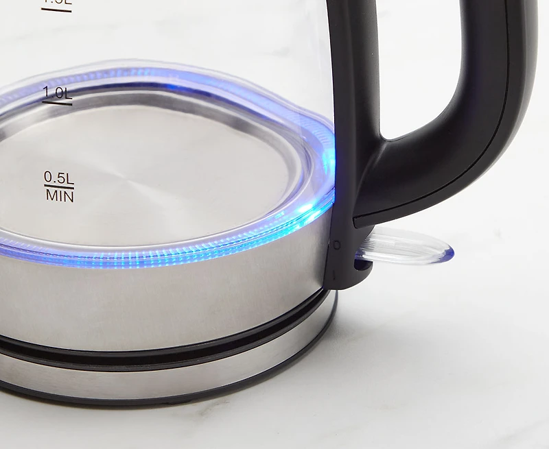 Bouilloire en verre avec infuseur Crystalline par thinkkitchen, 1,7 litre