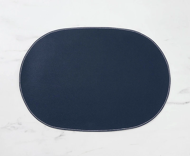 Napperon rond bleu Cuero, 45 cm