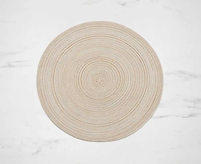 Ora Round Woven Placemat, Taupe