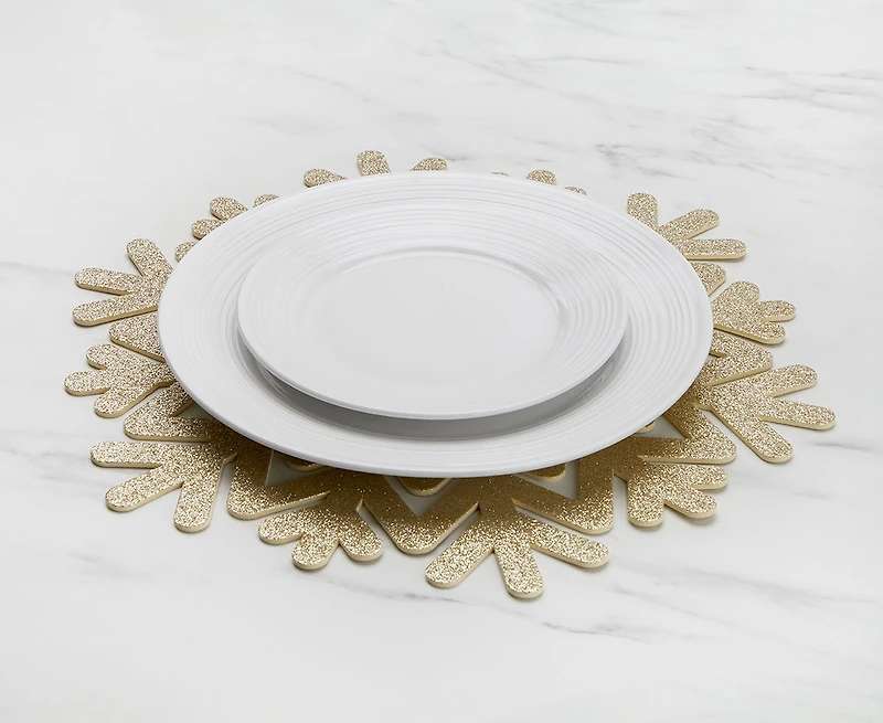 Flocon Placemat with Glitter, Gold