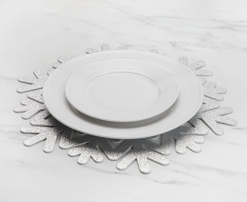 Flocon Placemat with Glitter, Silver