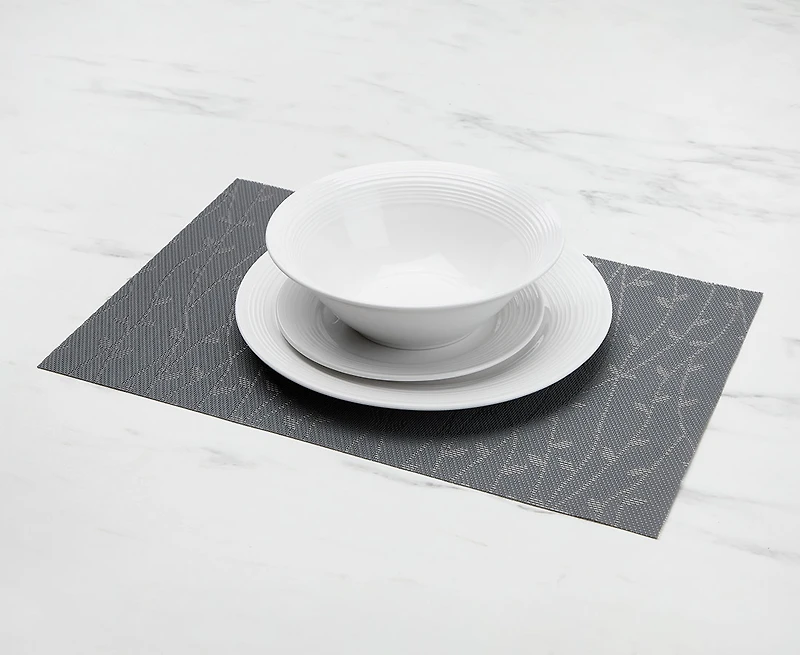 Petra Rectangular Placemat, Grey