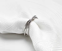 Anneau à serviette de table argenté Boucle