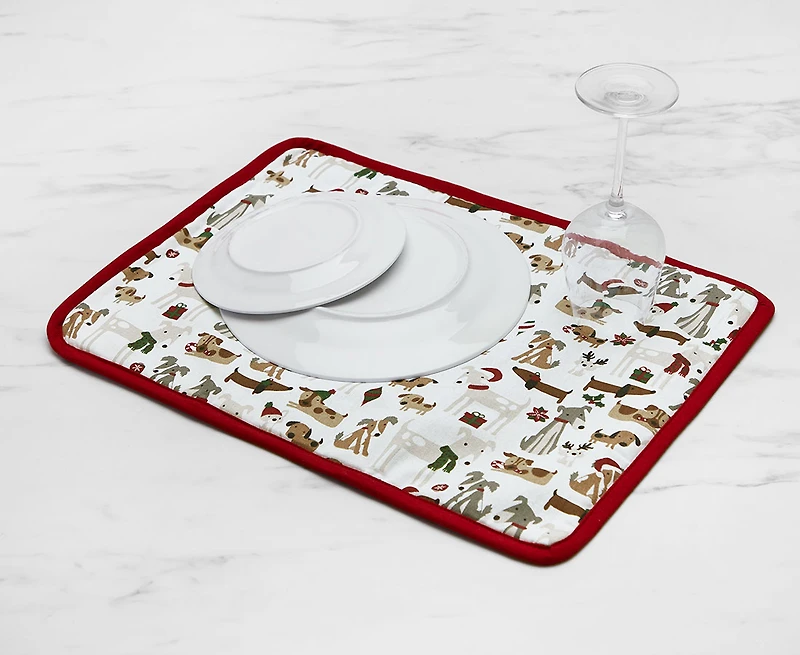 Festive Dogs Dry Mat, 15 x 20''