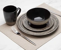 Ensemble de vaisselle de 16 pièces Tahiti Noir