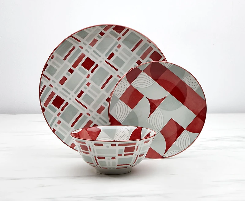 Ensemble de vaisselle de 12 pièces Brick