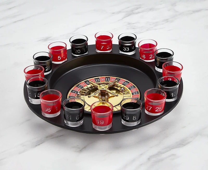 Jeu à boire Roulette. Ens. de 19 pièces