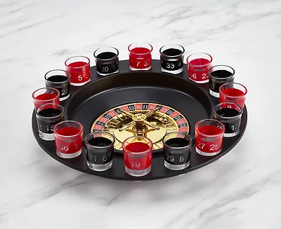 Jeu à boire Roulette. Ens. de 19 pièces