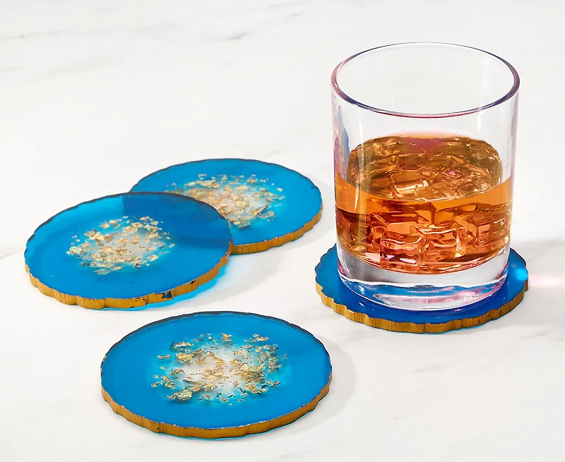 Sous-verres Stardust, résine, Ens. de 4