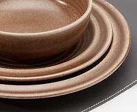 Leather 12-Pc Dinnerware Set, Brown