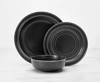 Leather 12-Pc Dinnerware Set, Tuxedo
