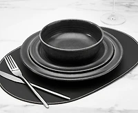 Leather 12-Pc Dinnerware Set, Tuxedo