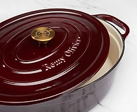 Cocotte ovale en fonte Bordeaux par Remy Olivier, 7,2 litres