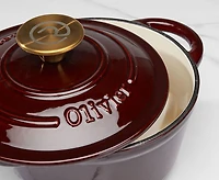 Cocotte ronde en fonte Bordeaux par Remy Olivier, 1,8 litre