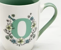 Tasse à monogramme « O », pétunias, 14 oz