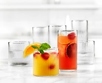 Ensemble de verres côtelés Pulse, transparent, Ens. de 12