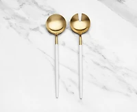 Regan 2-Pc Salad Utensils, Gold & White