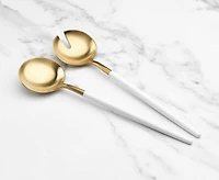 Regan 2-Pc Salad Utensils, Gold & White