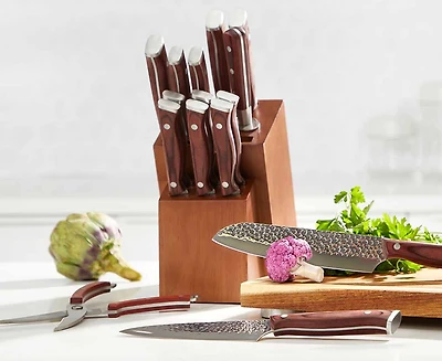 Ensemble de couteaux Rowen 16 pièces avec bloc en bois