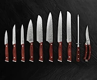 Ensemble de couteaux Rowen 16 pièces avec bloc en bois