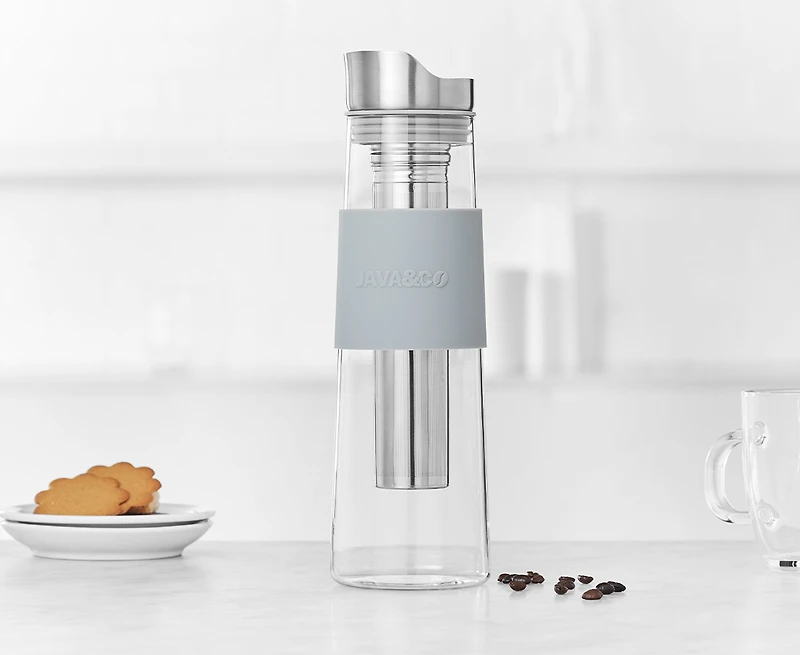 Pichet à infusion froide avec infuseur Java & Co., transparent et gris